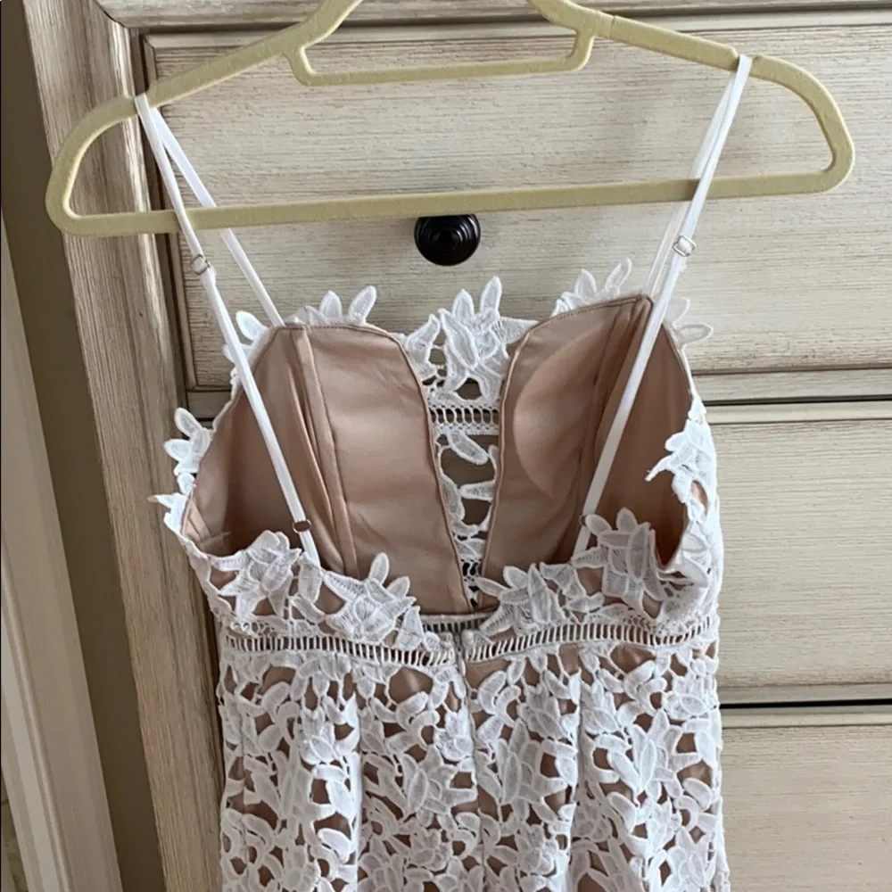 Mura Boutique Fight For Me White Crochet Lace Midi Dress Size 6